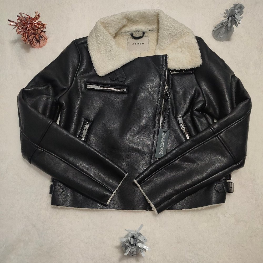 Blank NYC Silent Night Faux Fur Shearling Jacket Medium